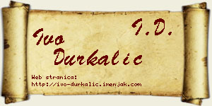 Ivo Durkalić vizit kartica